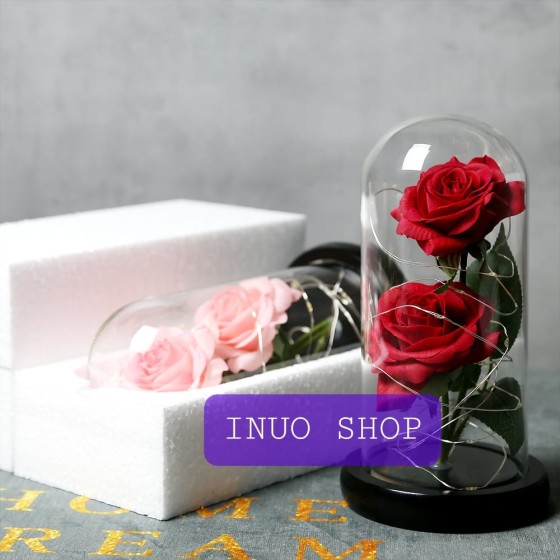 Rosa 24k con tira de luz parpadeante